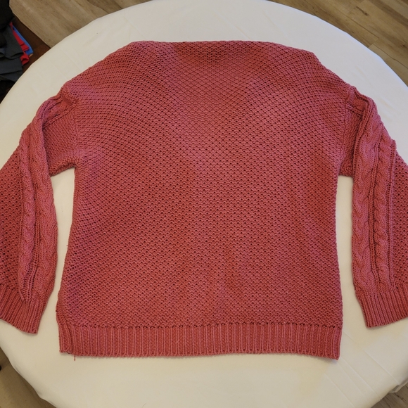 VINTAGE Cable Knit Cardigan| Women's Medium|Dusty Rose/Mauve - Picture 3 of 9